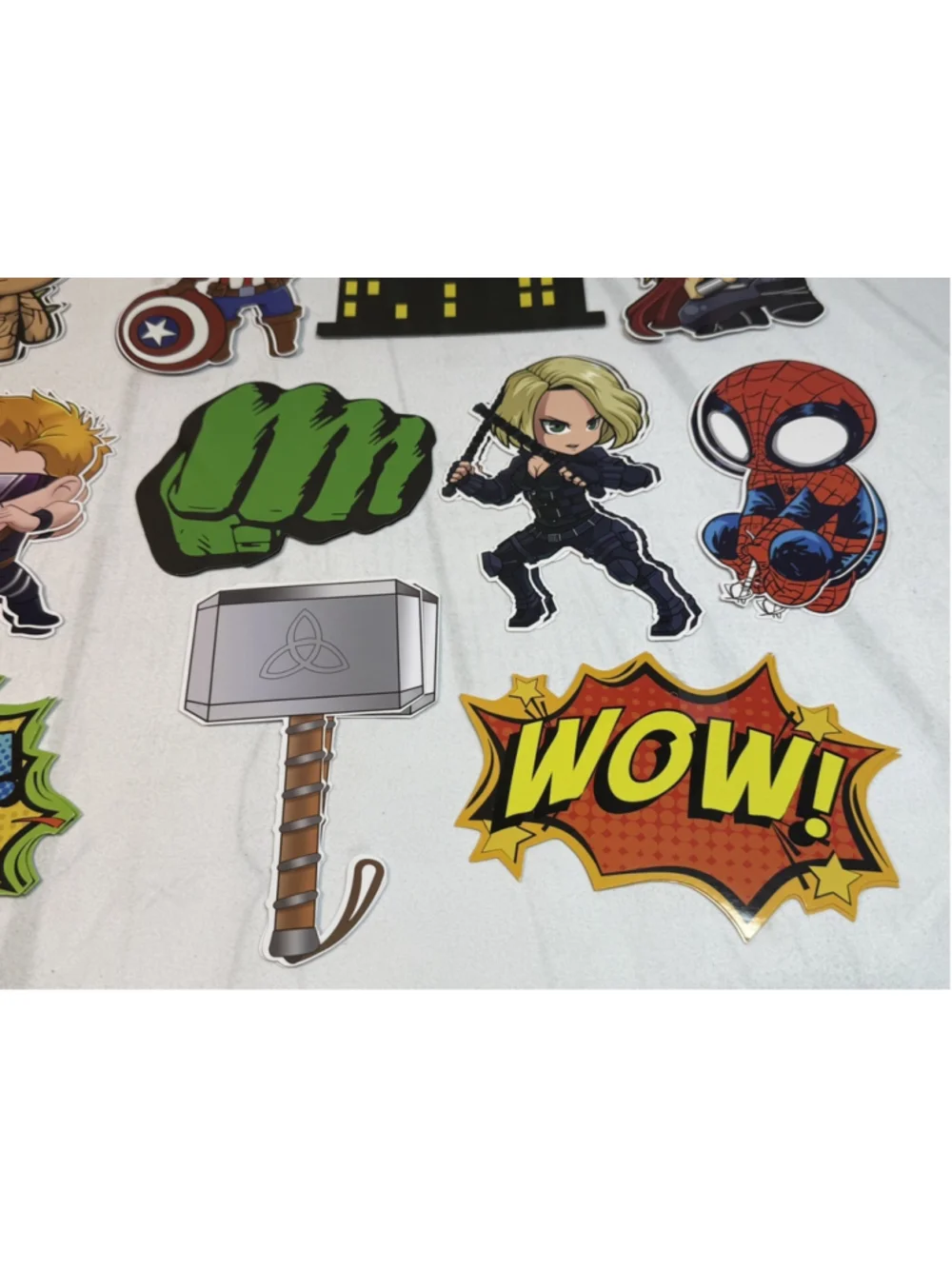 Marvel Avengers Double Side Cardboard Party Cutouts Decor Lot Hulk Thor Iron Man